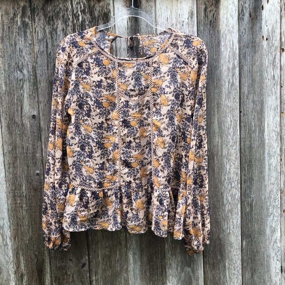 Xhilaration Tops - Xhilaration Cottagecore Sheer Floral Blouse Top Medium NWOT